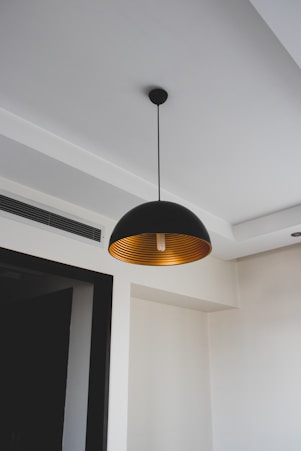black and yellow pendant lamp
