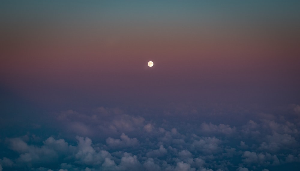 sea of clouds and moon