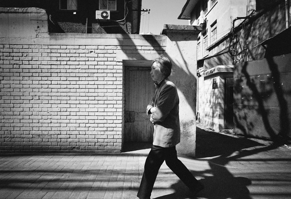 woman walking on street