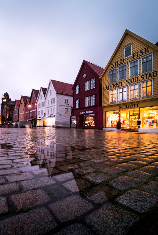 assorted-color houses in Fishmarket in Bergen Norway