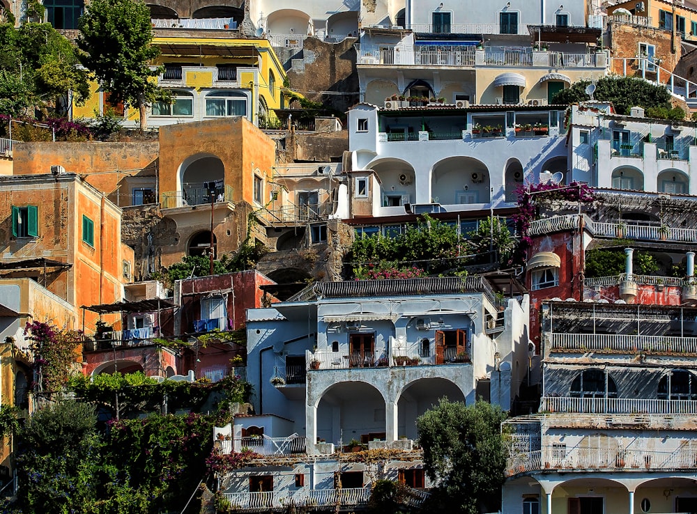 assorted-color concrete buildings during daytime