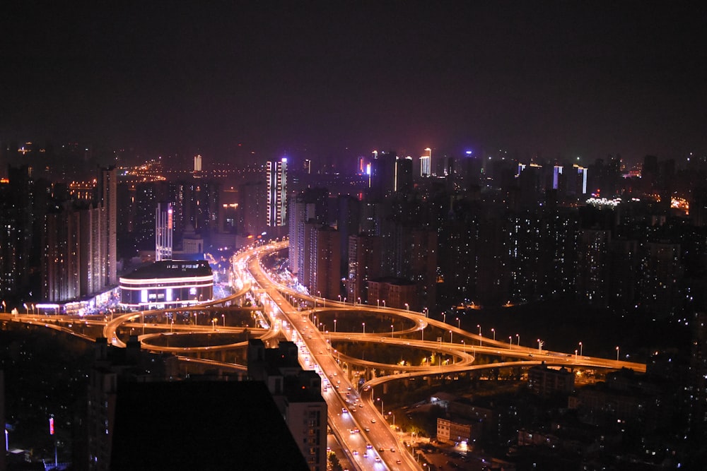 overview of city during night