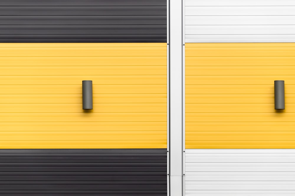 yellow, white, and black panels