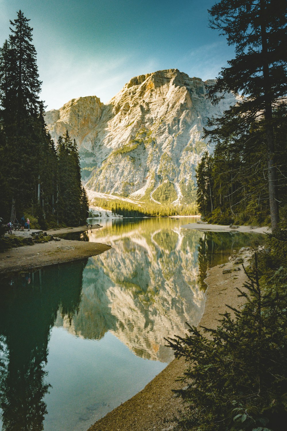 landscape photography of brown mountains and river