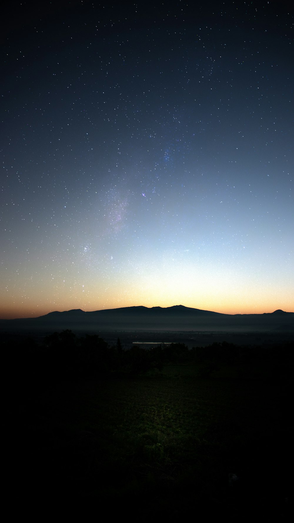 silhouette of mountains during golden hour