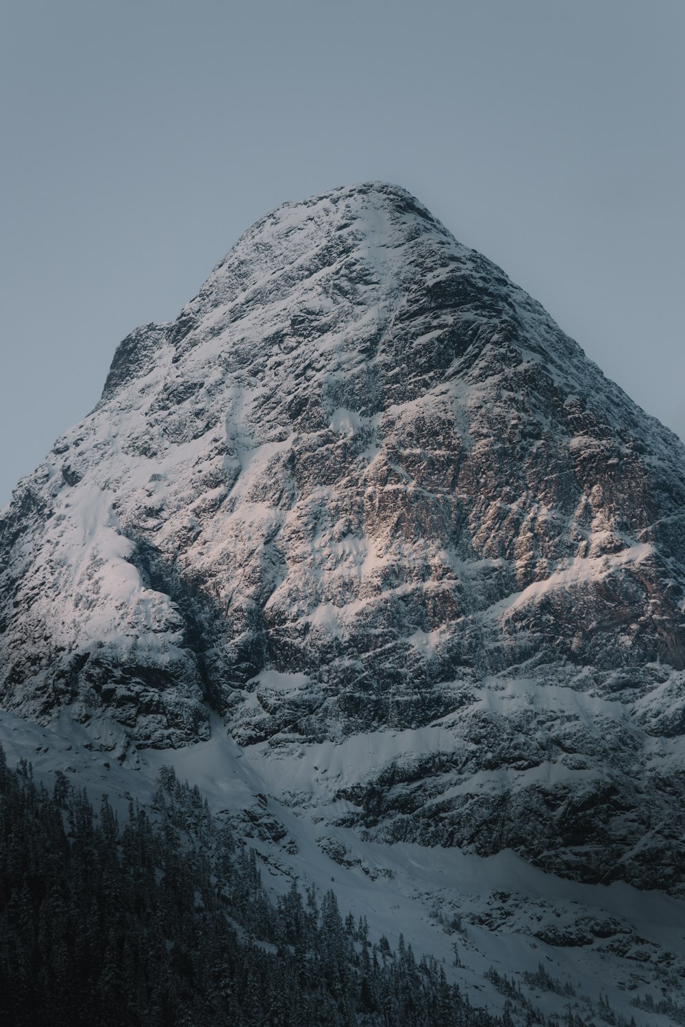 snow-covered rock formation