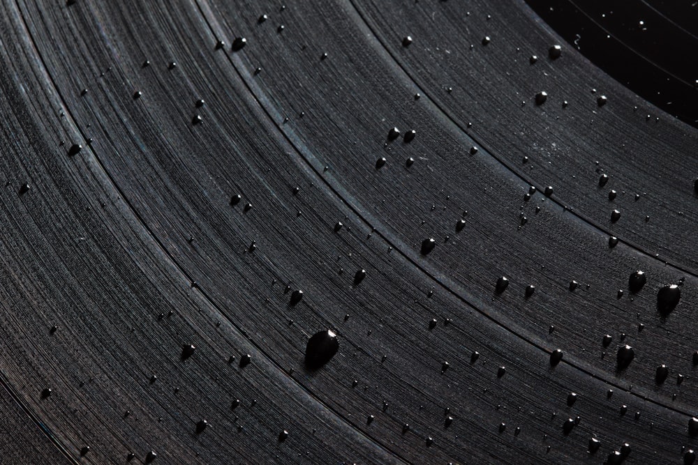 droplets on vinyl disc close-up photography