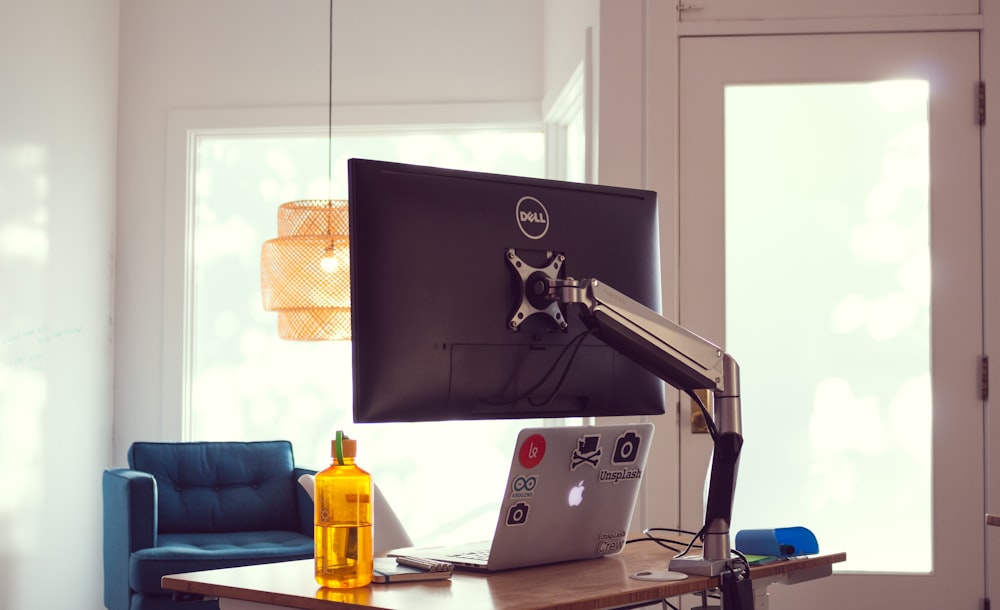 Dell monitor mounted on table