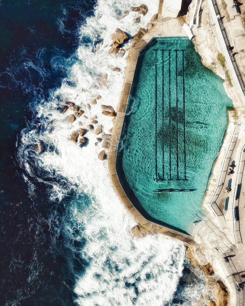 pool beside beach