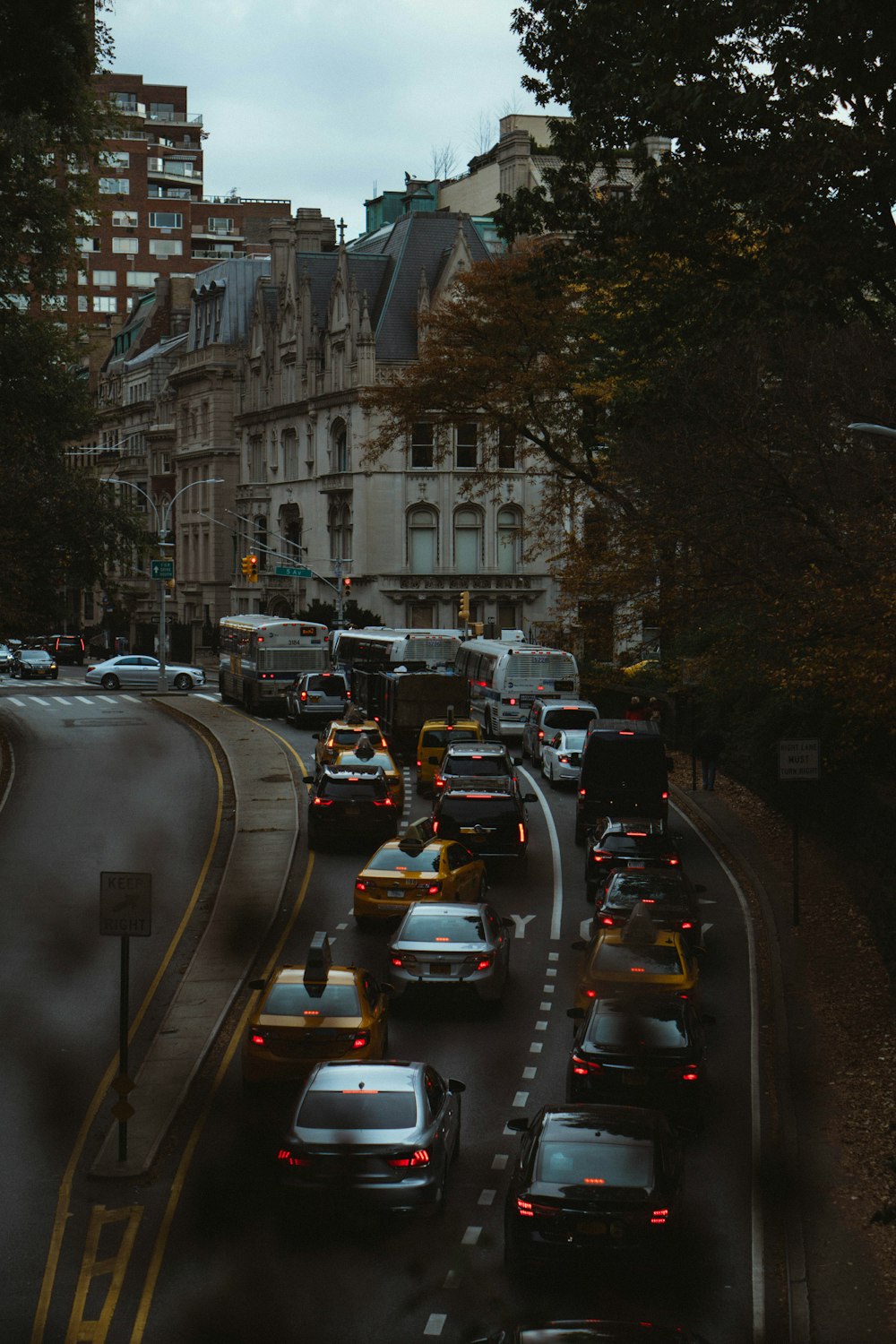 vehicles passing on road