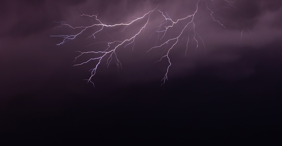 lightning scattered on sky