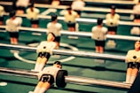 close up photography of foosball table