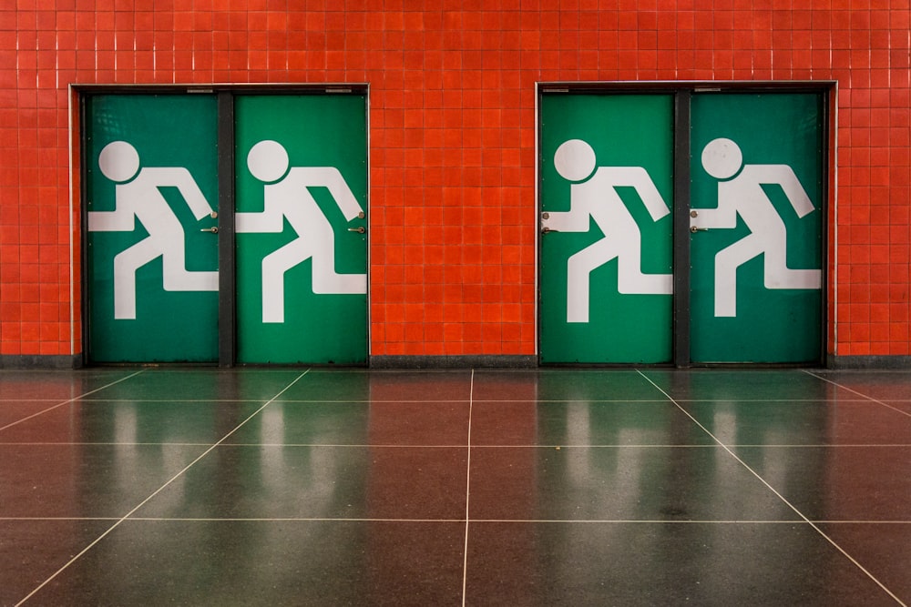 green-and-white doors