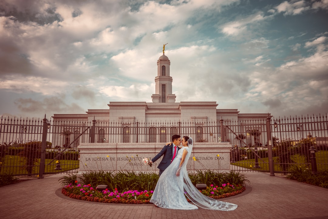 couple in front of church