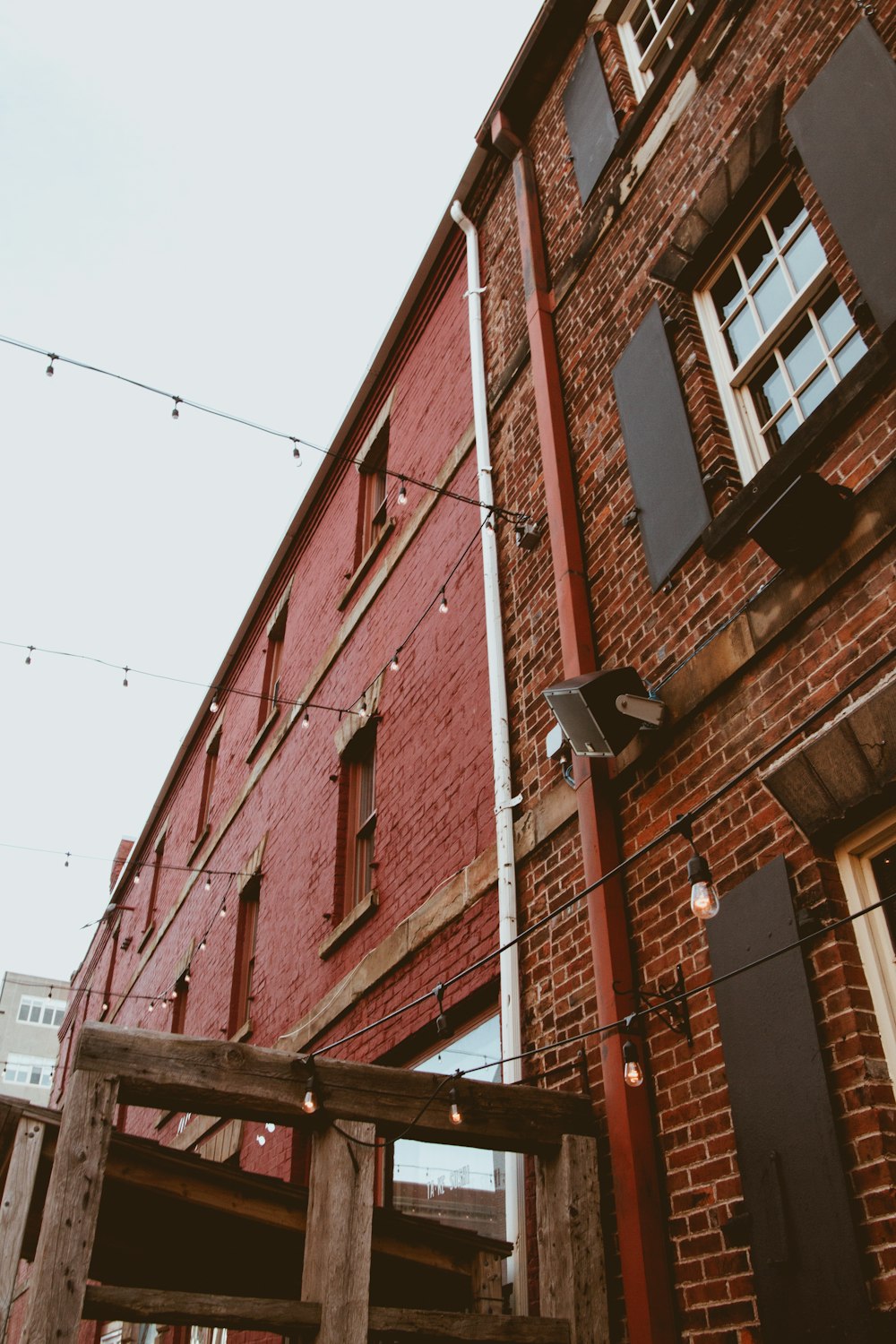 low-angle view photography of brick building