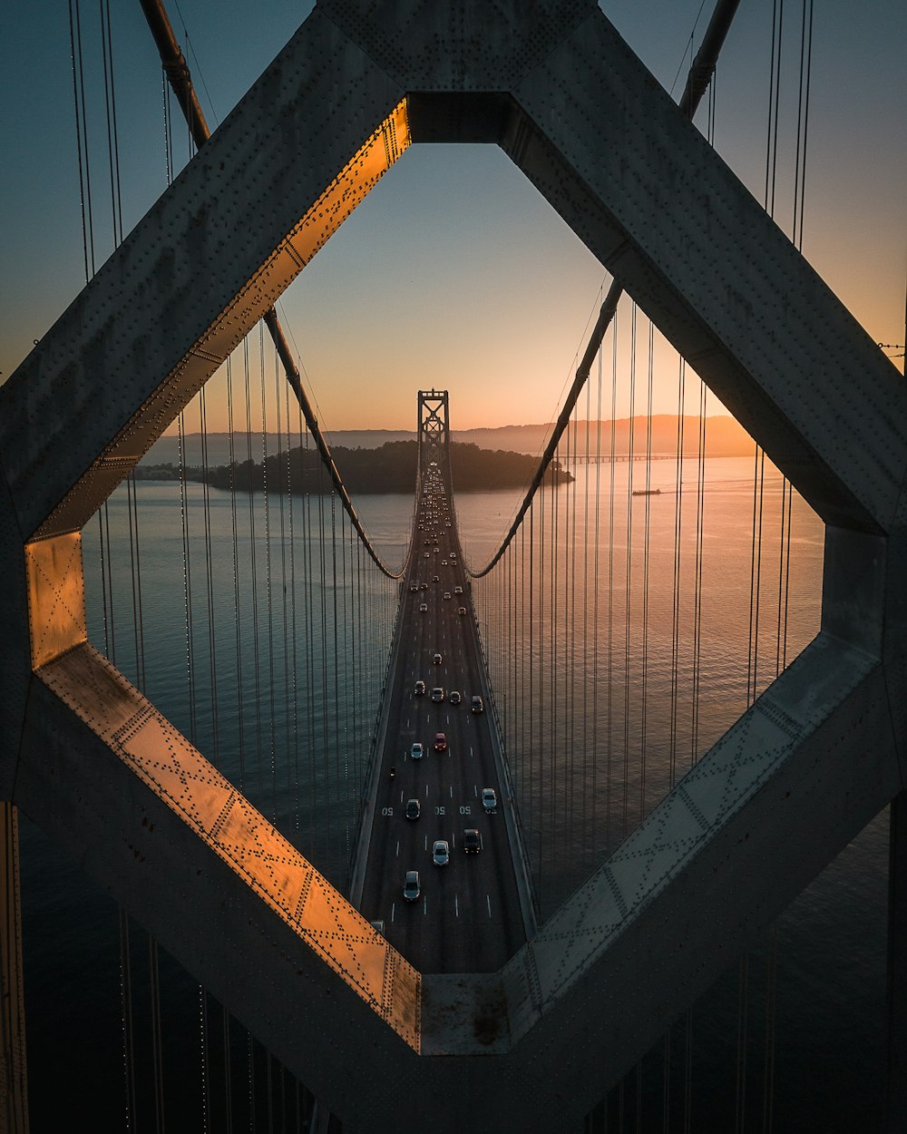 grey metal bridge