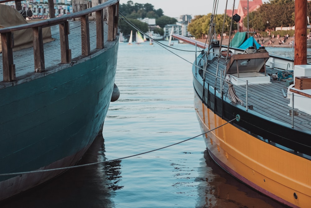 two ships on body of water