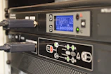 Close-up of digital data flow between multiple devices