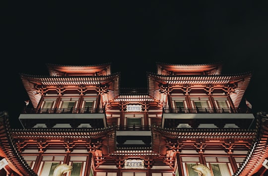 powered-on lights building in Buddha Tooth Relic Temple Singapore