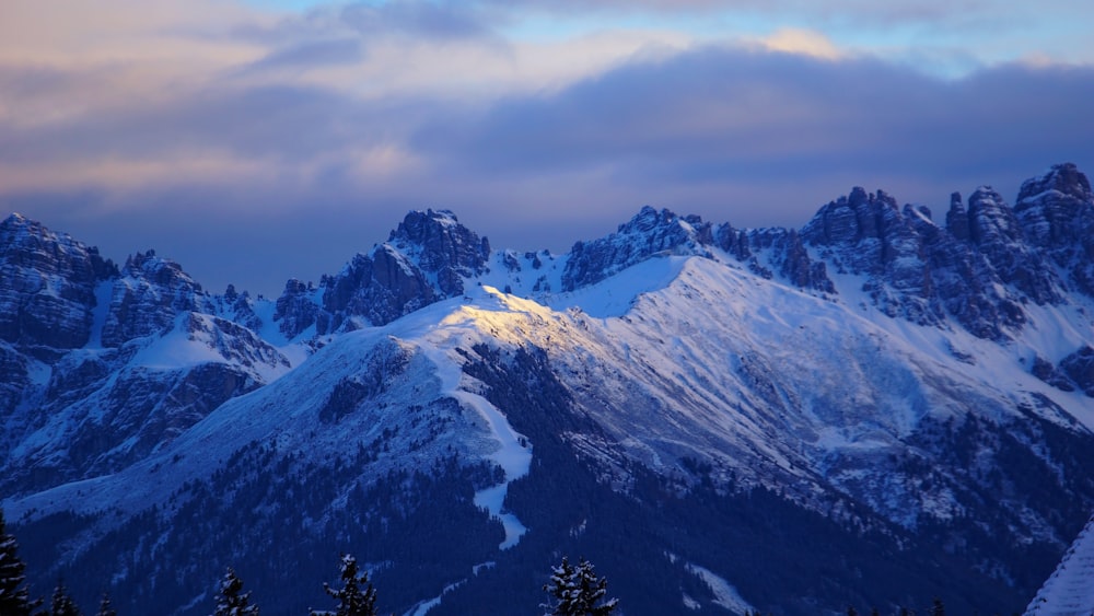 mountain cover by snow