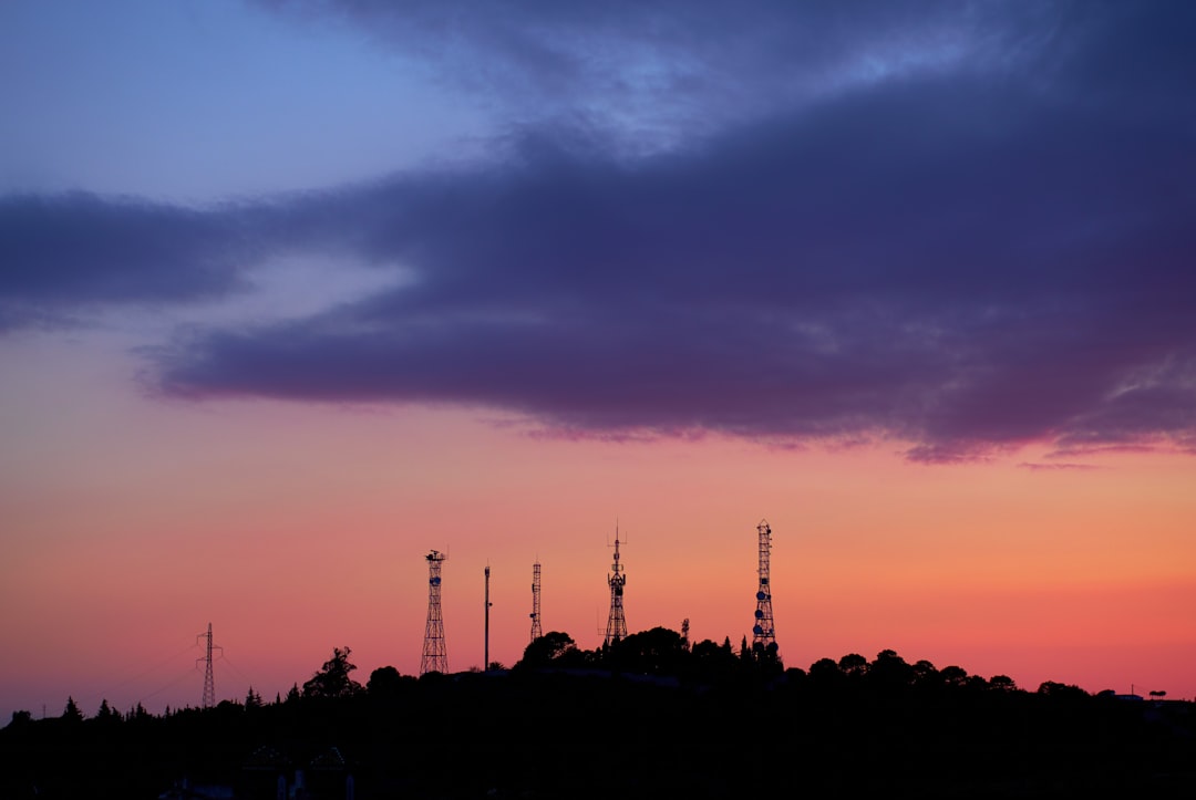 silhouette of towers