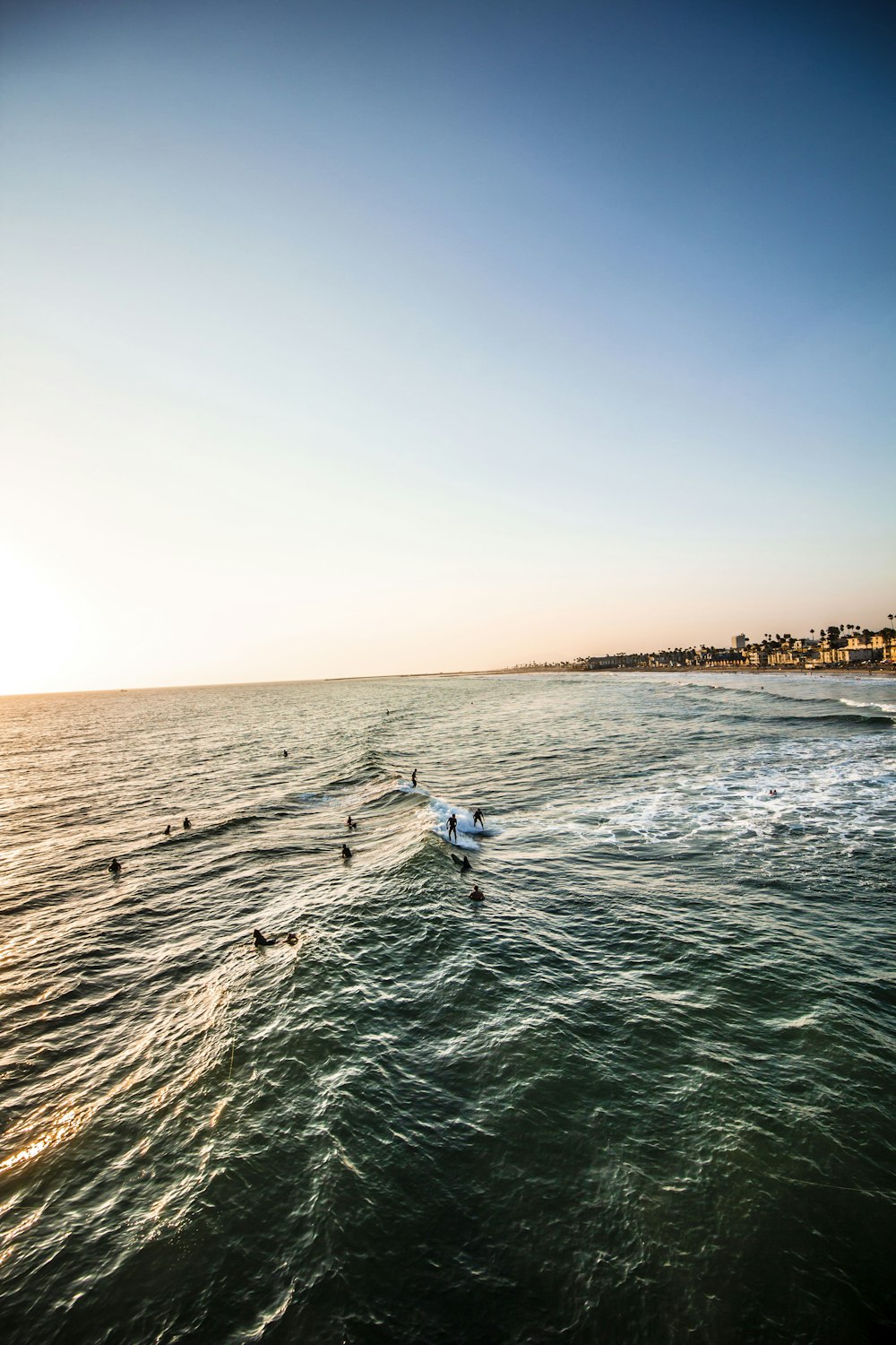 aerial view of people in beach