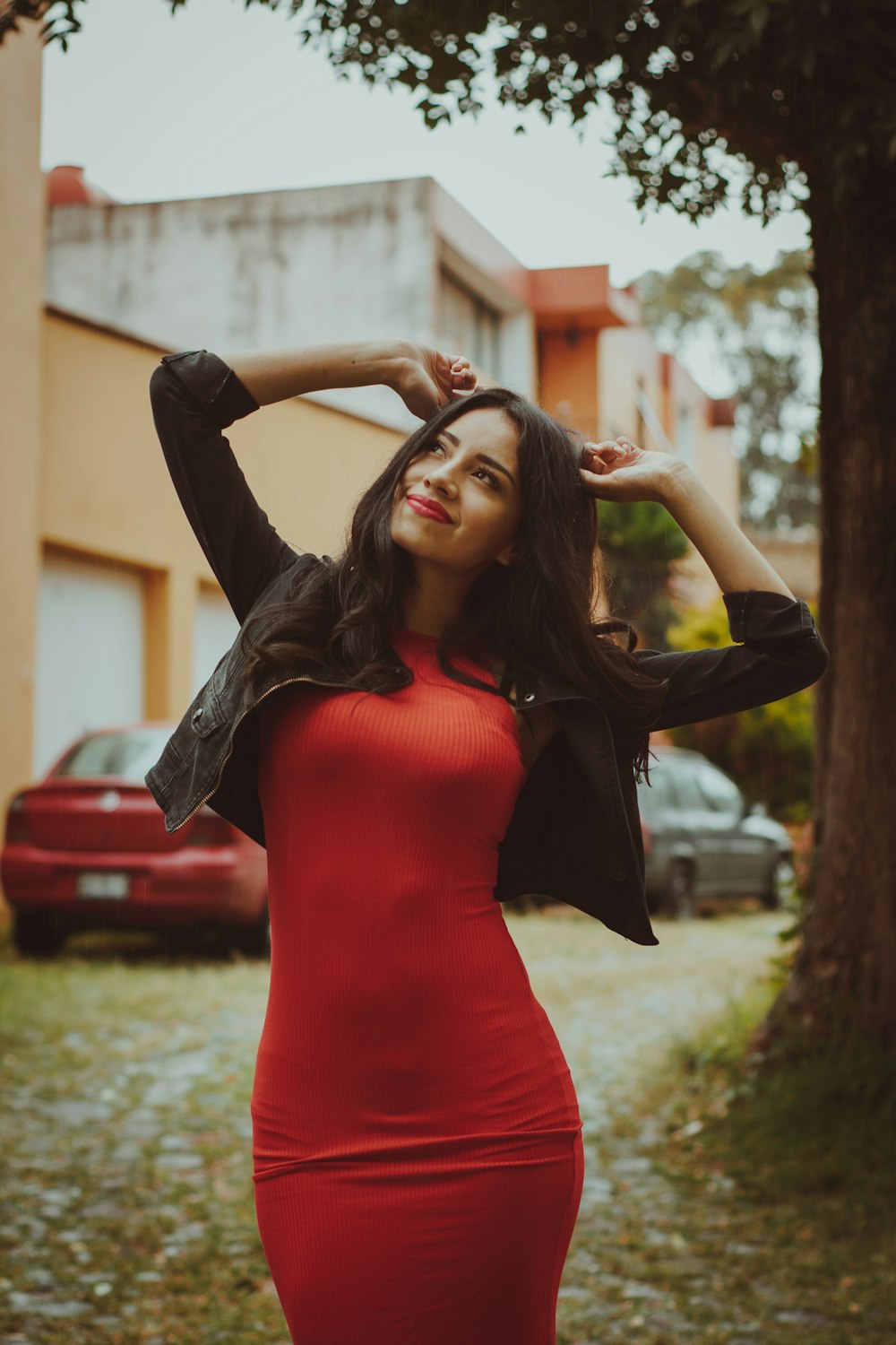 woman standing near tree