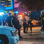 group of police in the middle of the road