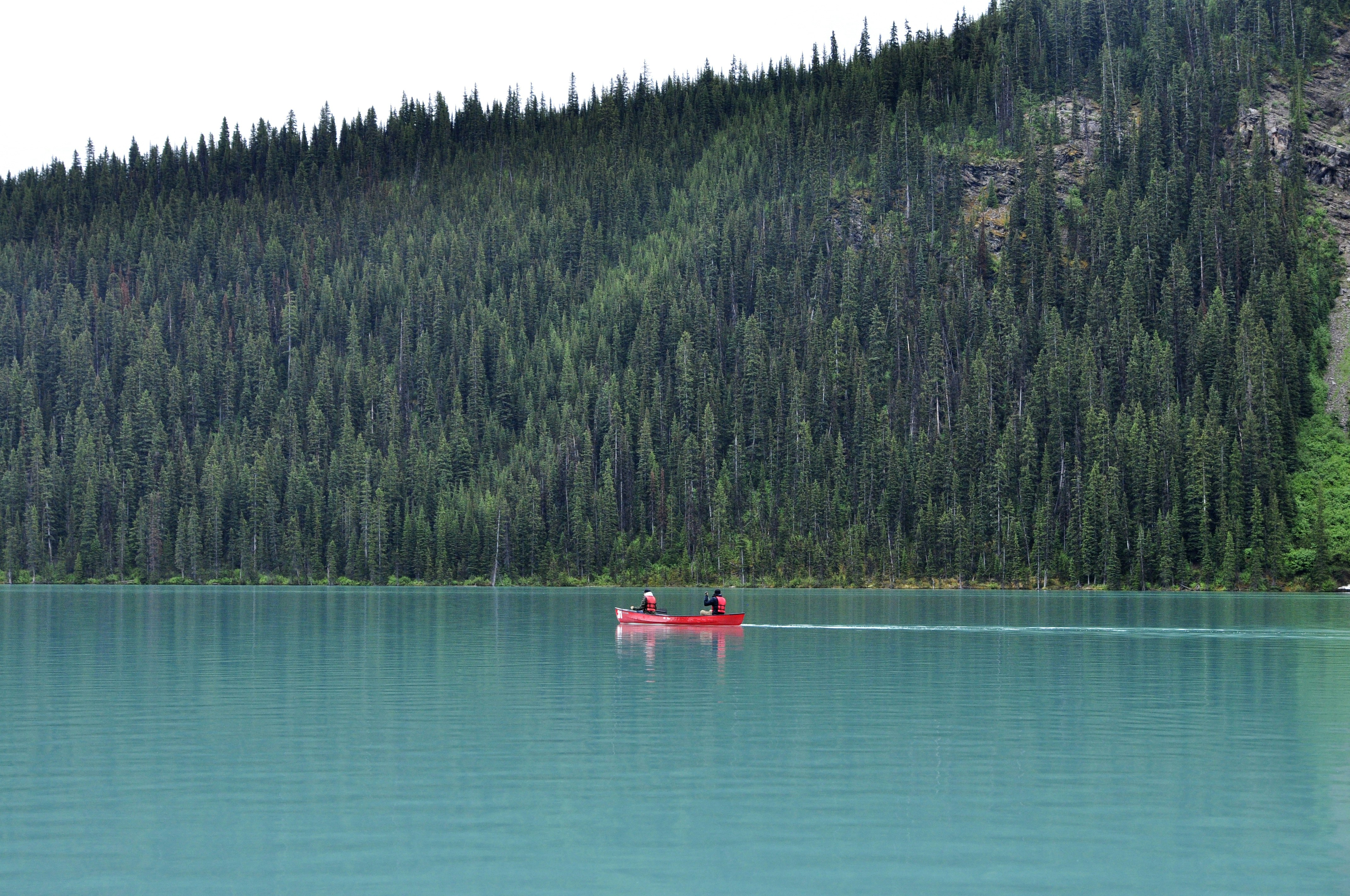 Jasper's Maligne Lake, Canada - canoe on Lake Louise