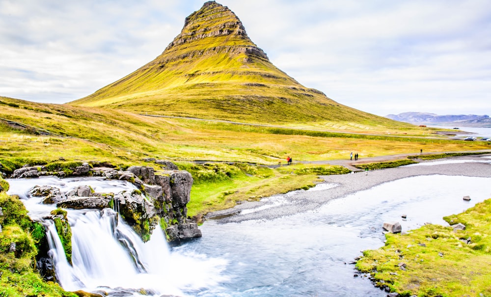 landscape photography of waterfalls