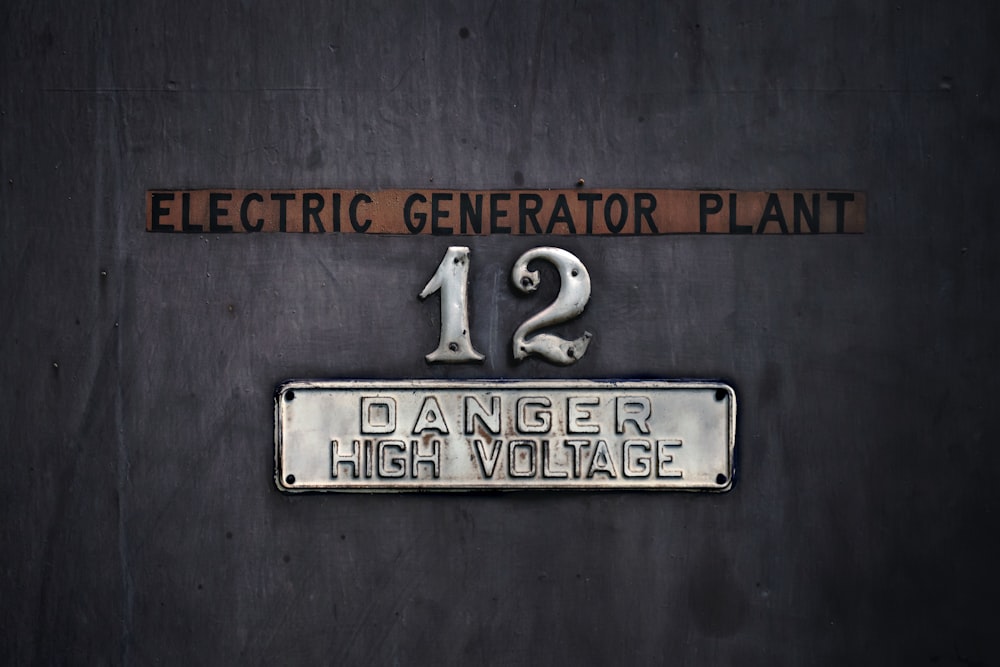 brown and white electric generator plant wall sign