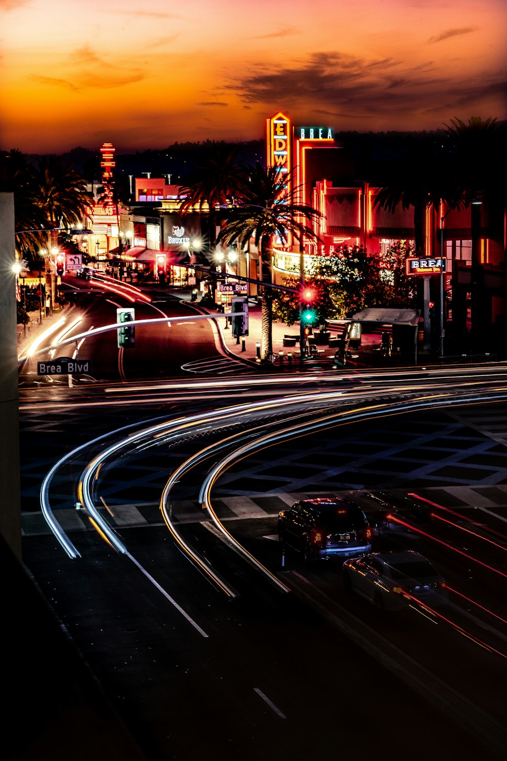 timelapse photography of car headlights