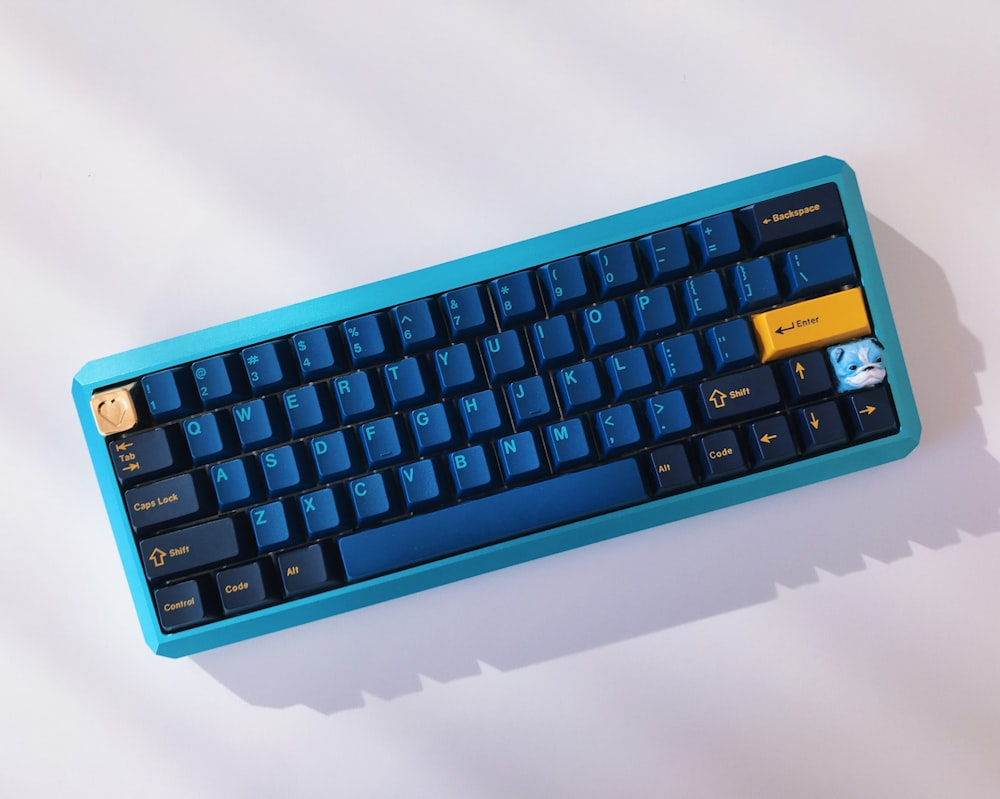 blue cordless keyboard