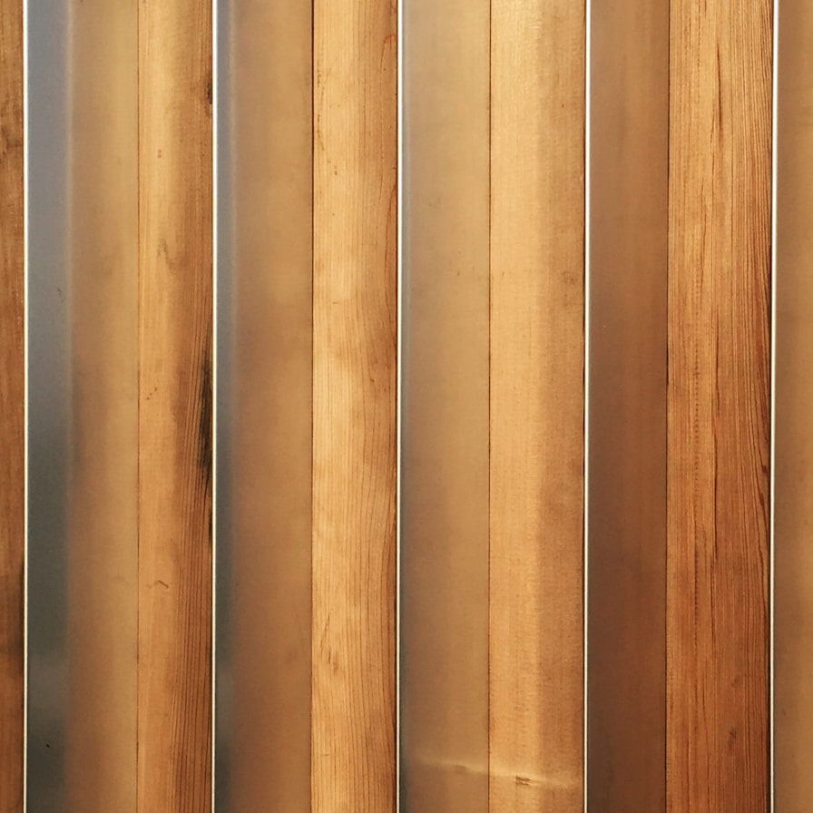 Wood louver panels in a well-lit room