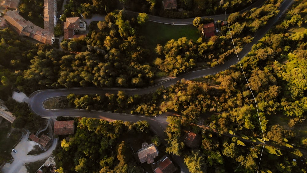 aerial view of road