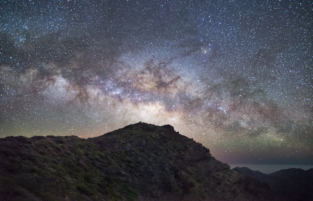 milky way on mountain