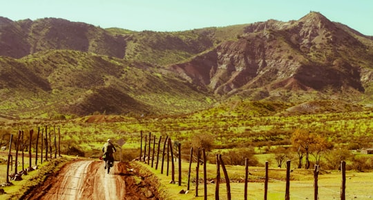 person riding bike on dirt pathway in Putaendo Chile