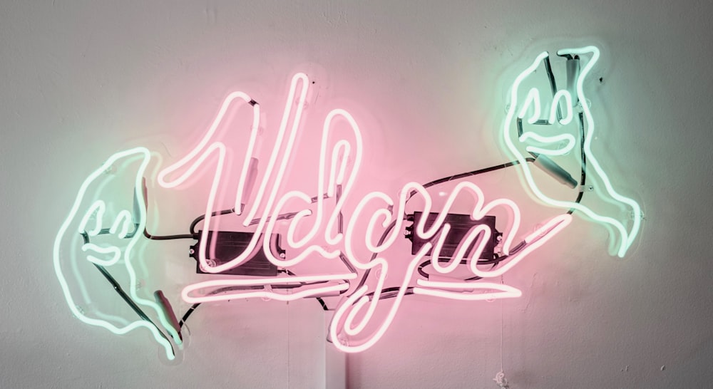 white neon signage