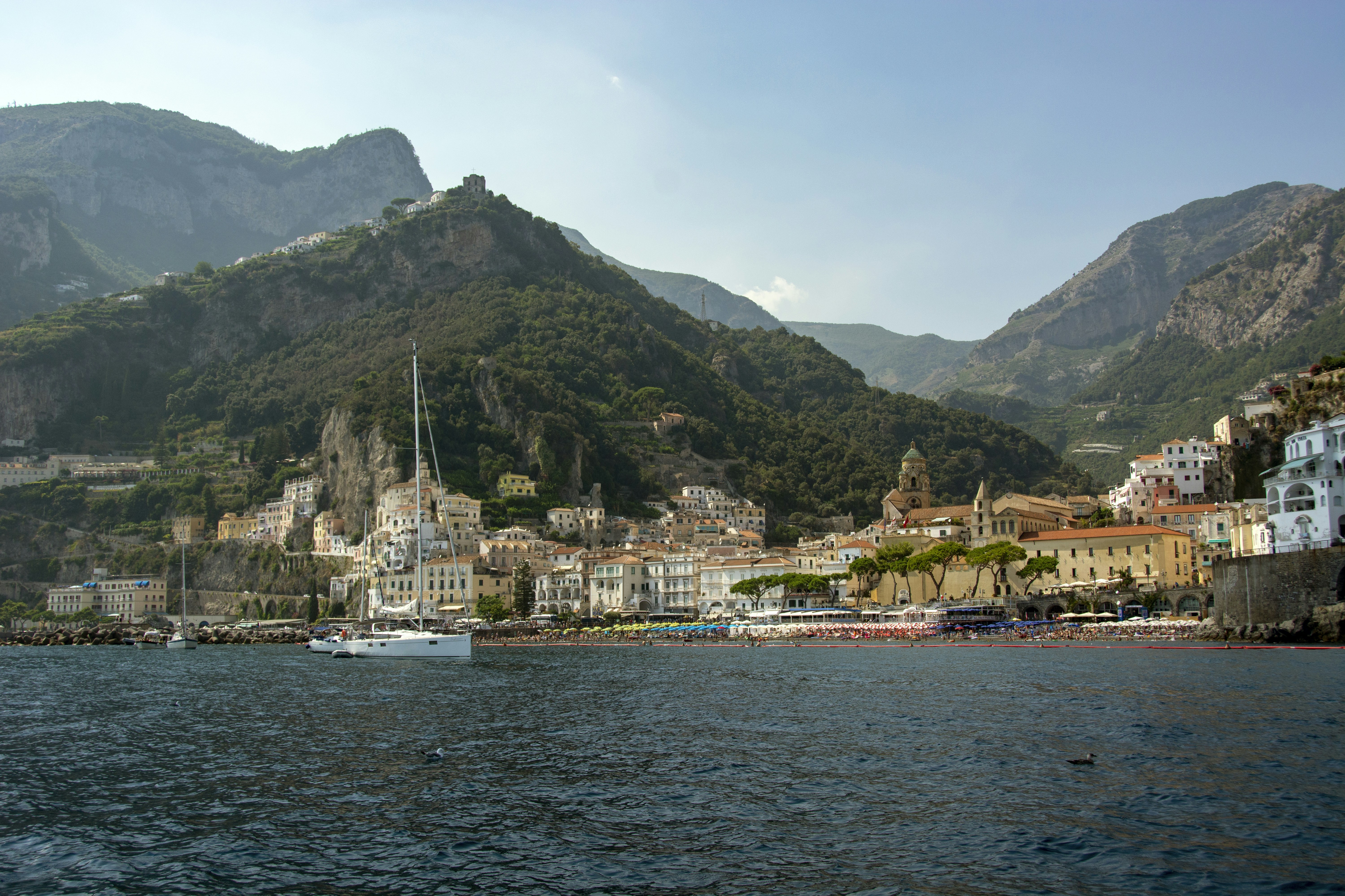 houses near mountains and sea, Amalfi Coast