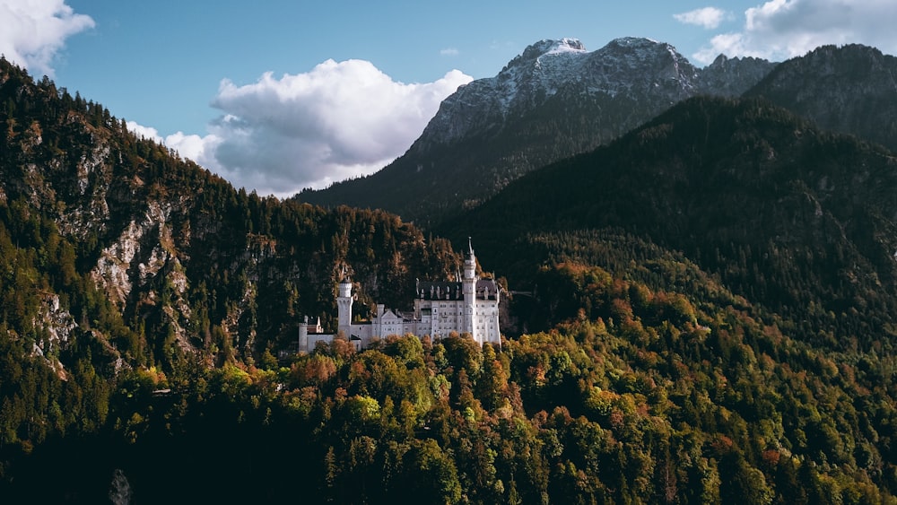 castle on top of mountain