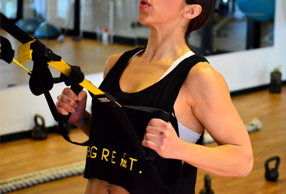 woman exercising indoors