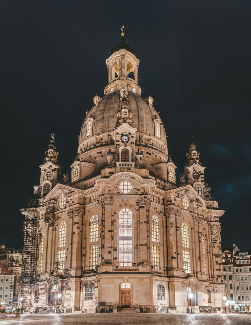 concrete cathedral during night time