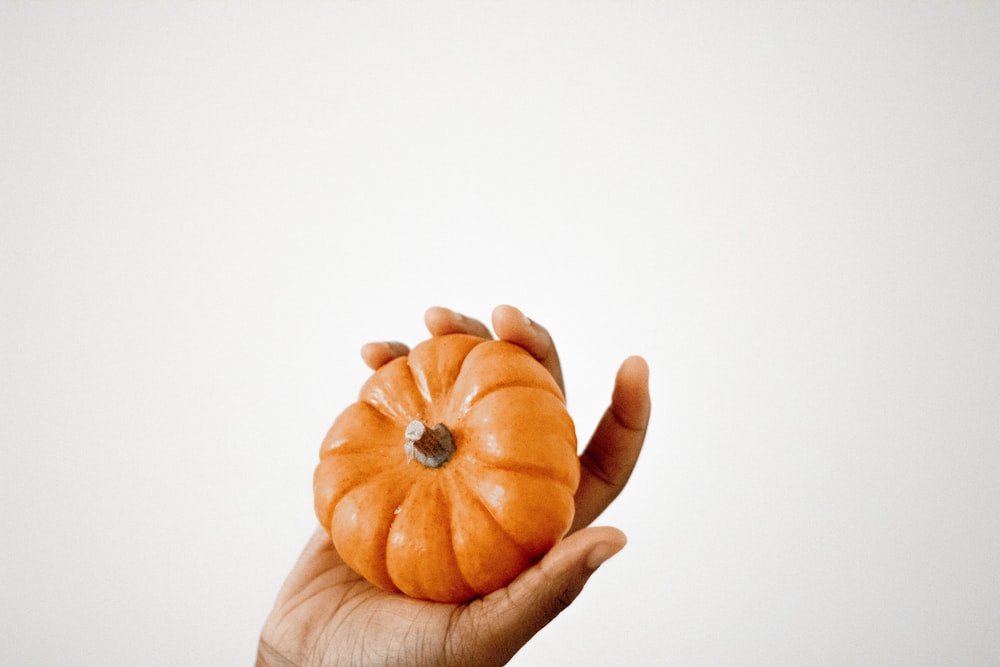 person holding brown squash