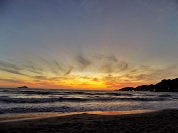 A scenic view of a beach at sunset, showcasing the beauty of Sri Lanka's coastline.