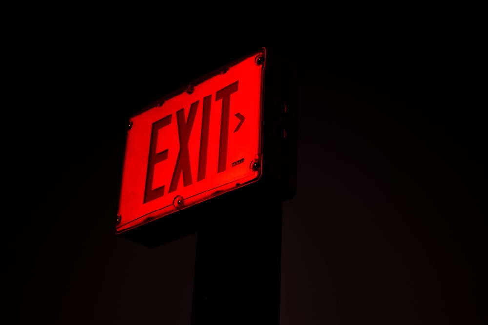 red exit signage