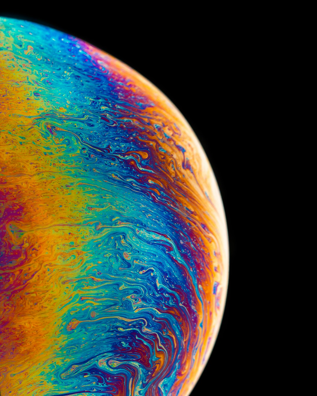 multicolored planet fluid painting