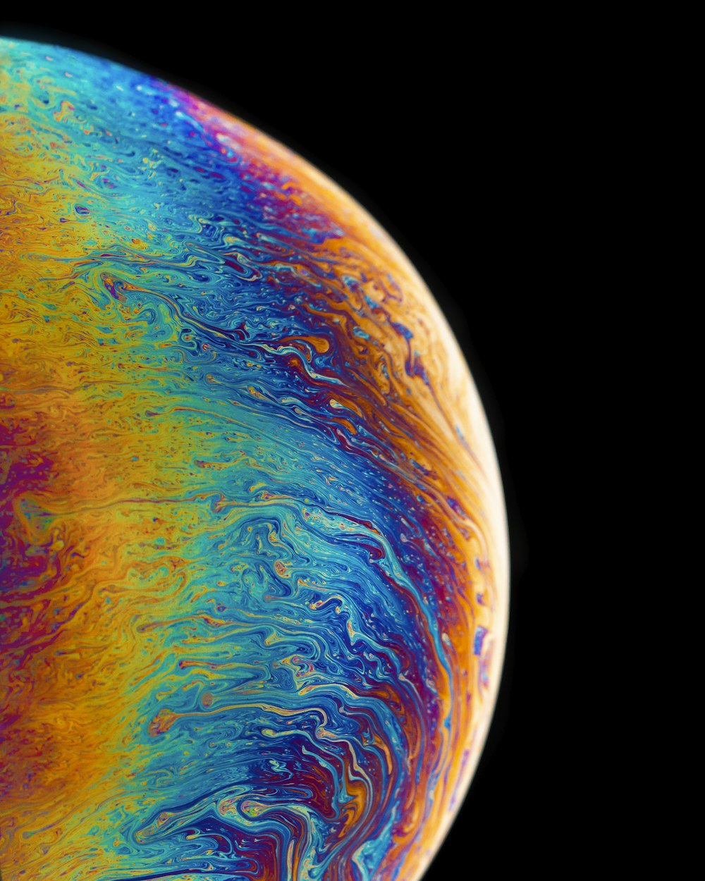 Pintura fluida de planetas multicolores