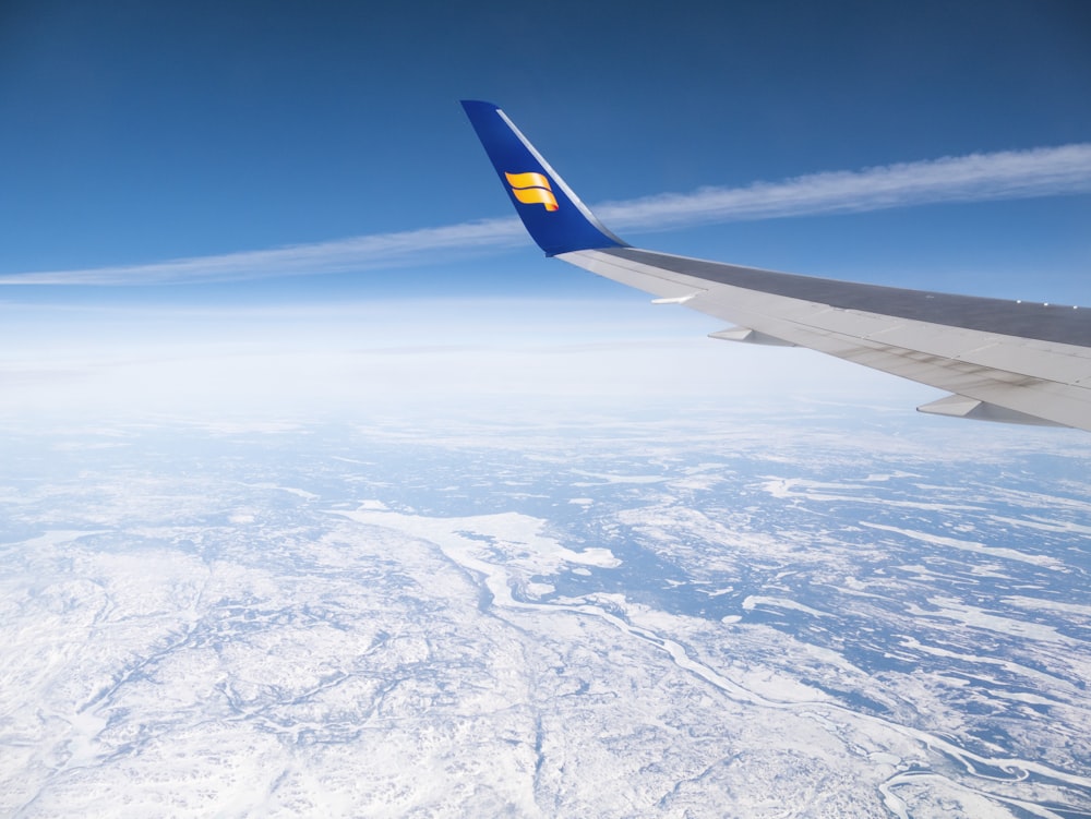 landscape view of ice on a airplane