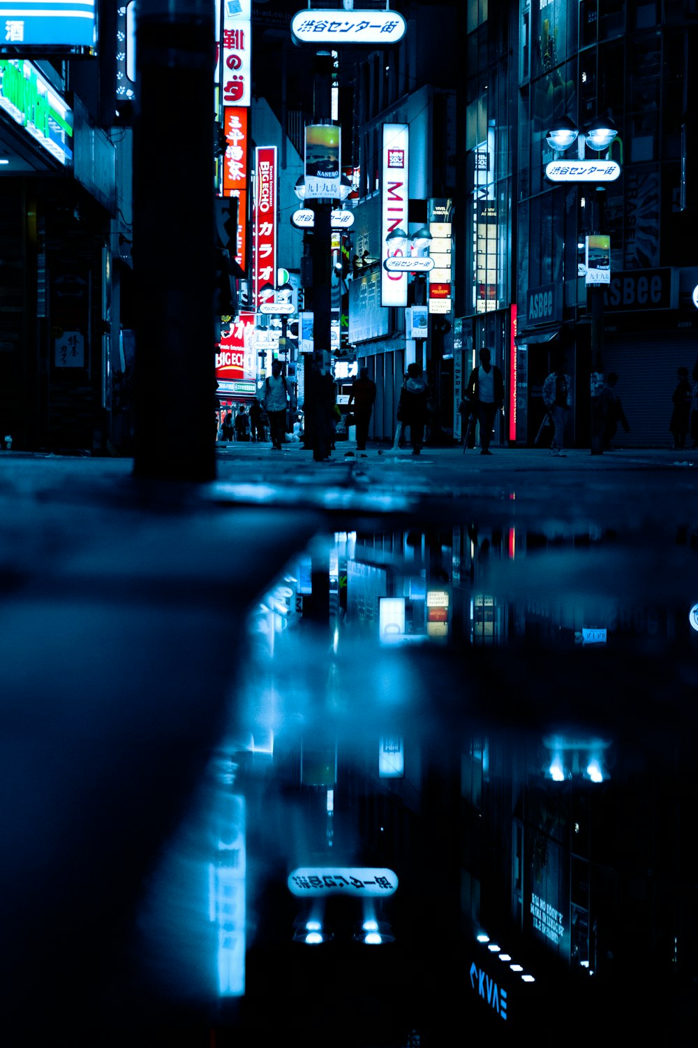 reflection of city night lights