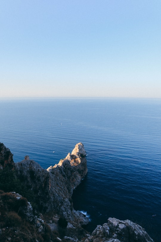 brown rock fragment near body of water in Alanya Castle-içkale Turkey